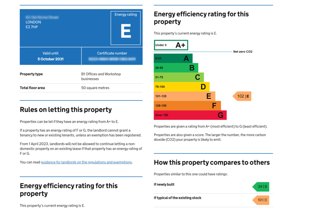 Commercial EPC, Shoreditch, London, E2