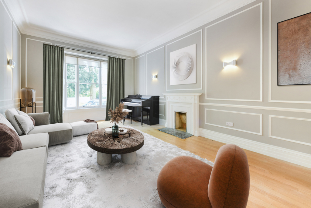 Living Room, 2D Virtual Staging, Onslow Square, London, SW7 3LR